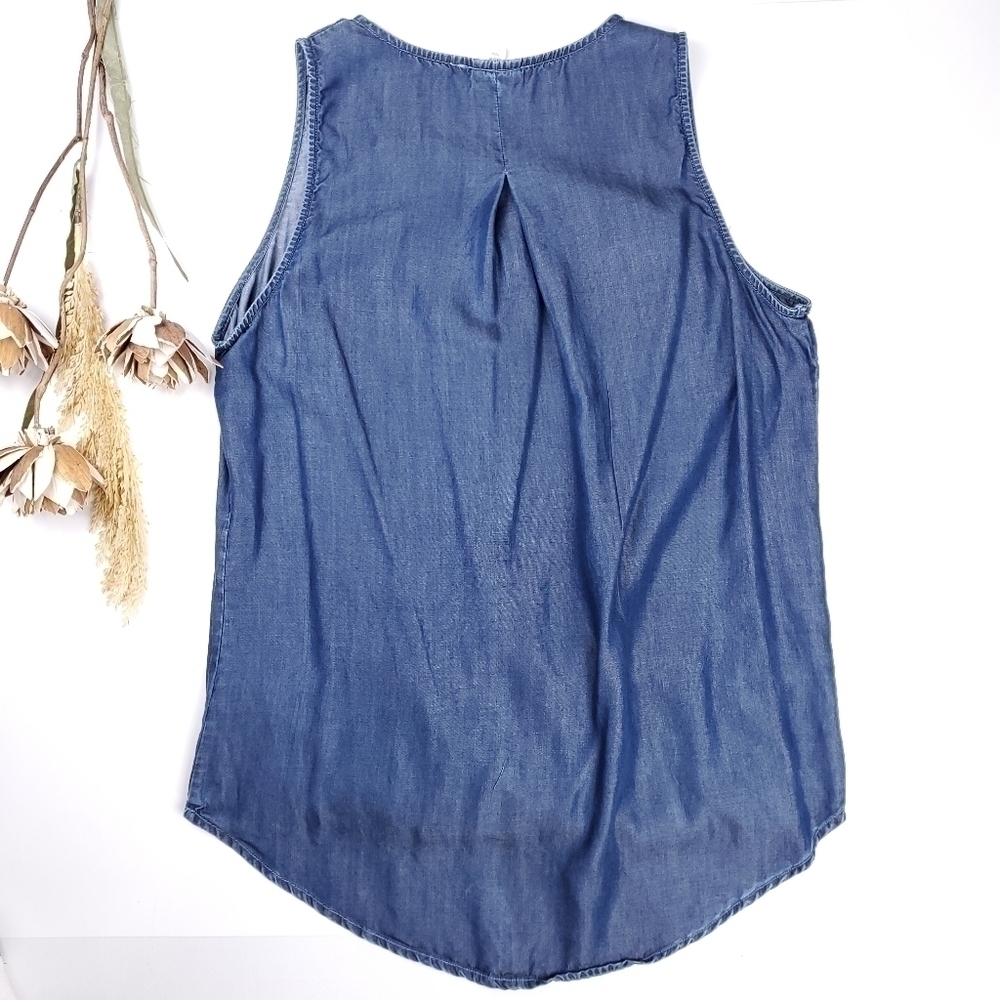 MIAMI Blue 100% Tencel Rouged Wrap Top Sz L - Picture 3 of 11